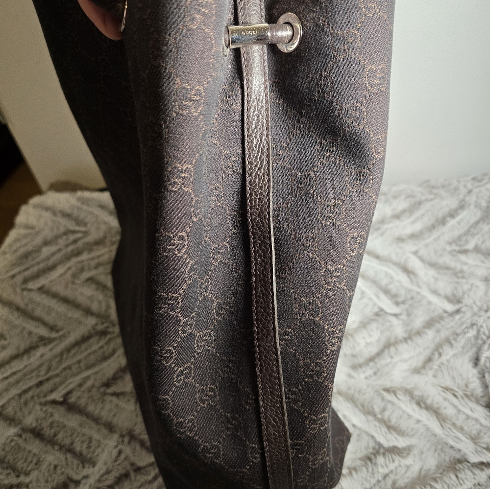 Gucci  Monogram brown tote bag.